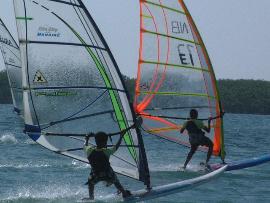 windsurfen in der aribik, Bonaire Kids